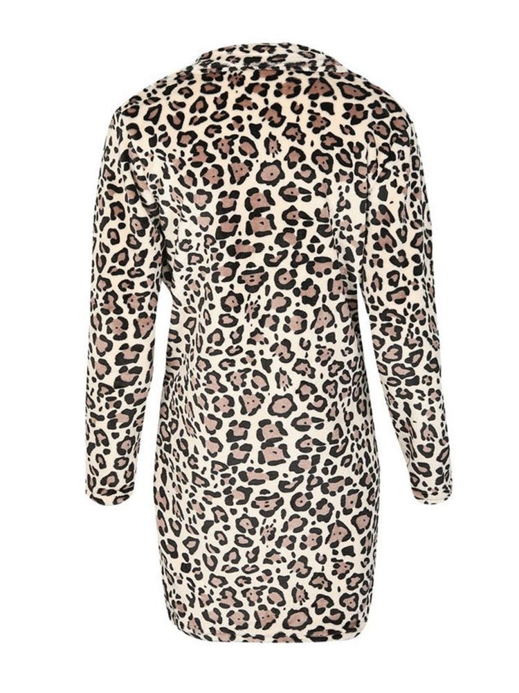 Kvinner Print Slim Mid-length Winter Overcoat