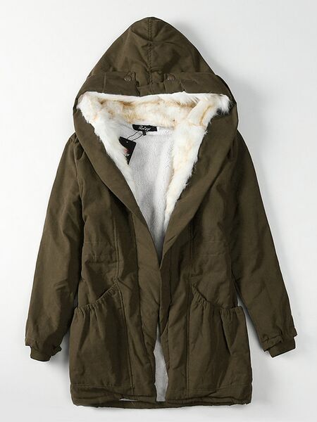 Military Winter Casual Outdoor Hoodie Trench Parkas Dame Overcoat