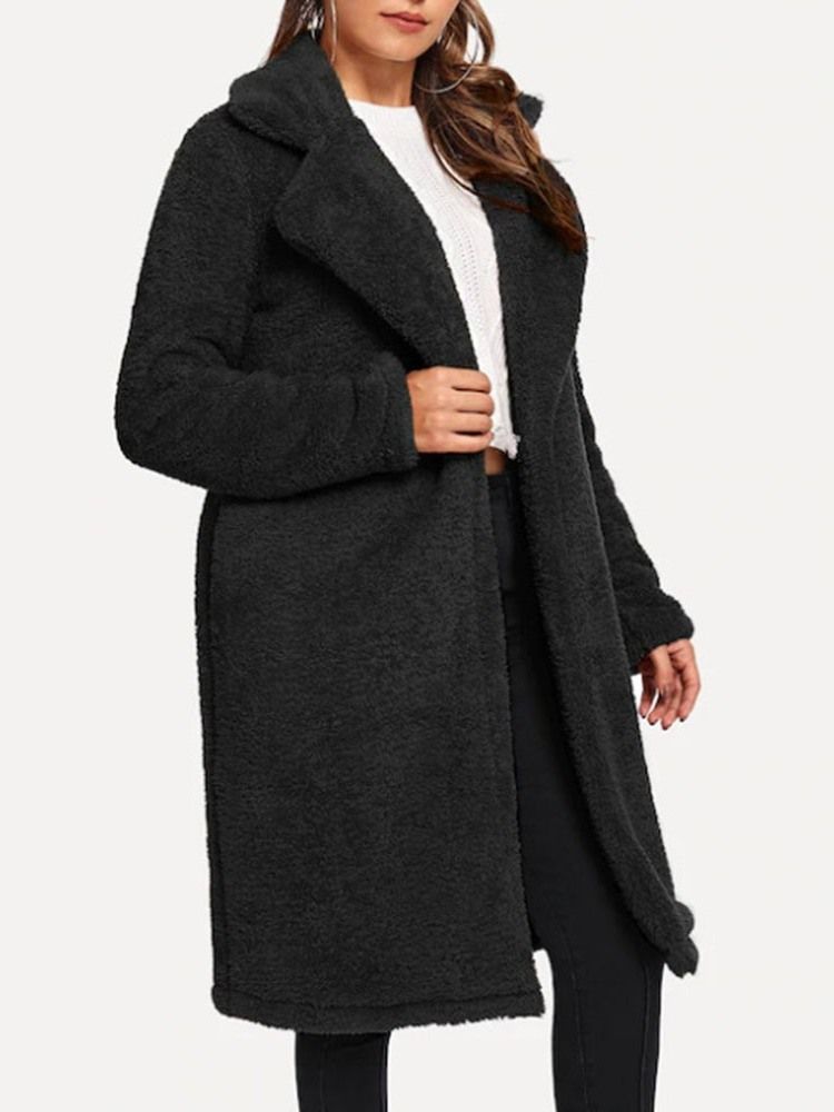 Regular Loose Long Overcoat For Kvinner