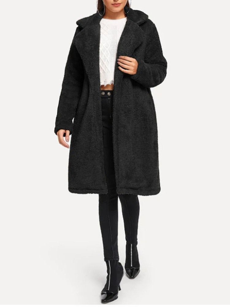 Regular Loose Long Overcoat For Kvinner