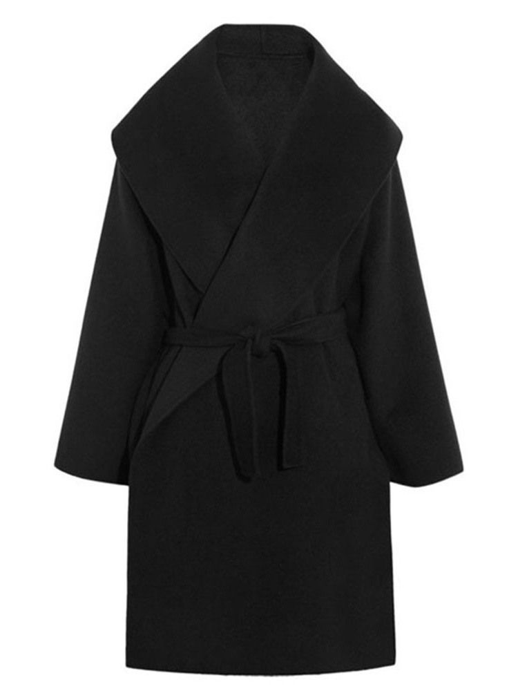 Regular Loose Mid-length Overcoat For Kvinner