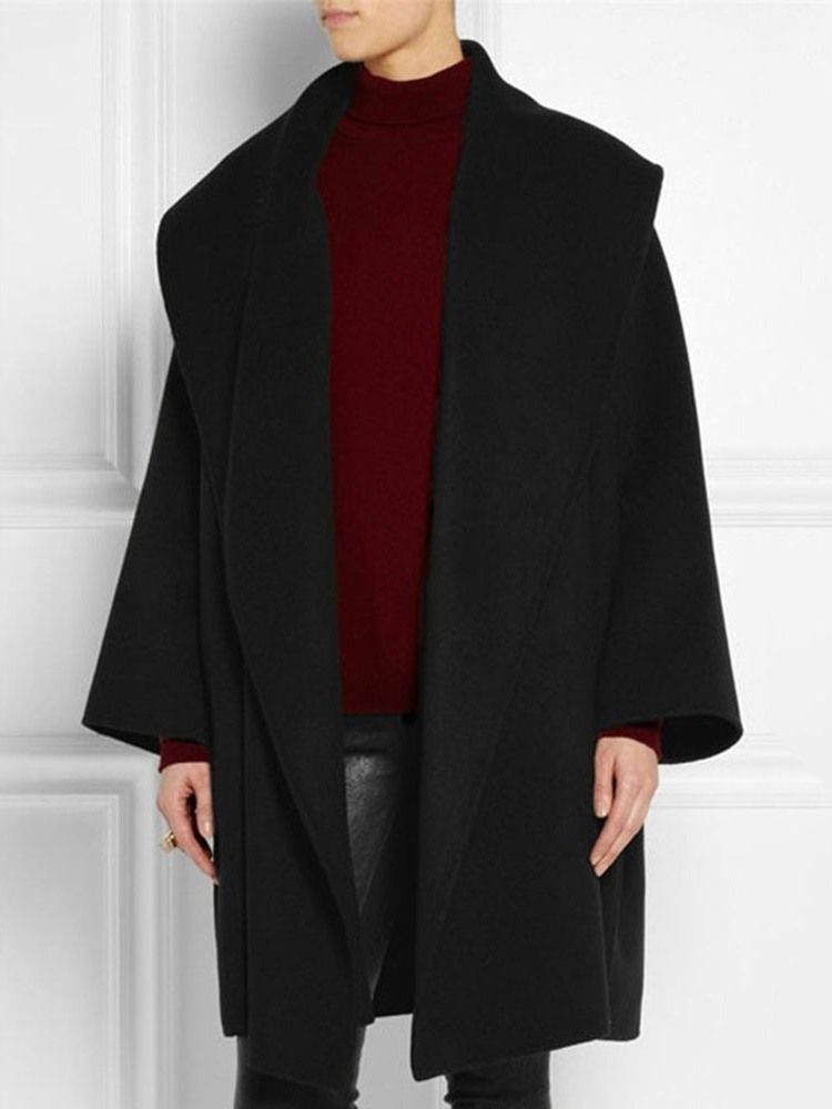 Regular Loose Mid-length Overcoat For Kvinner