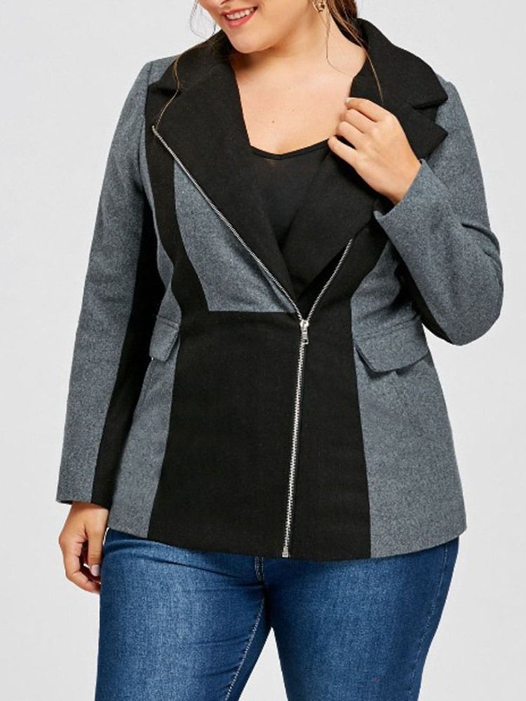 Regular Loose Notched Lapel Mid-length Dame Overcoat