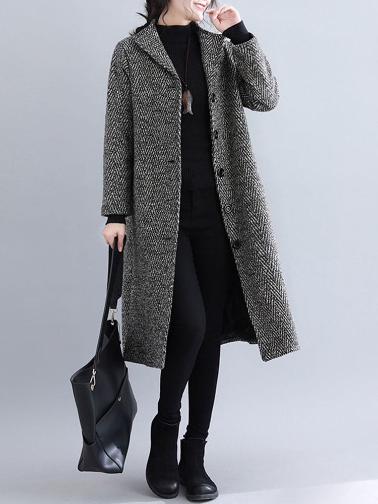 Straight Single-breasted Long Dame Overcoat