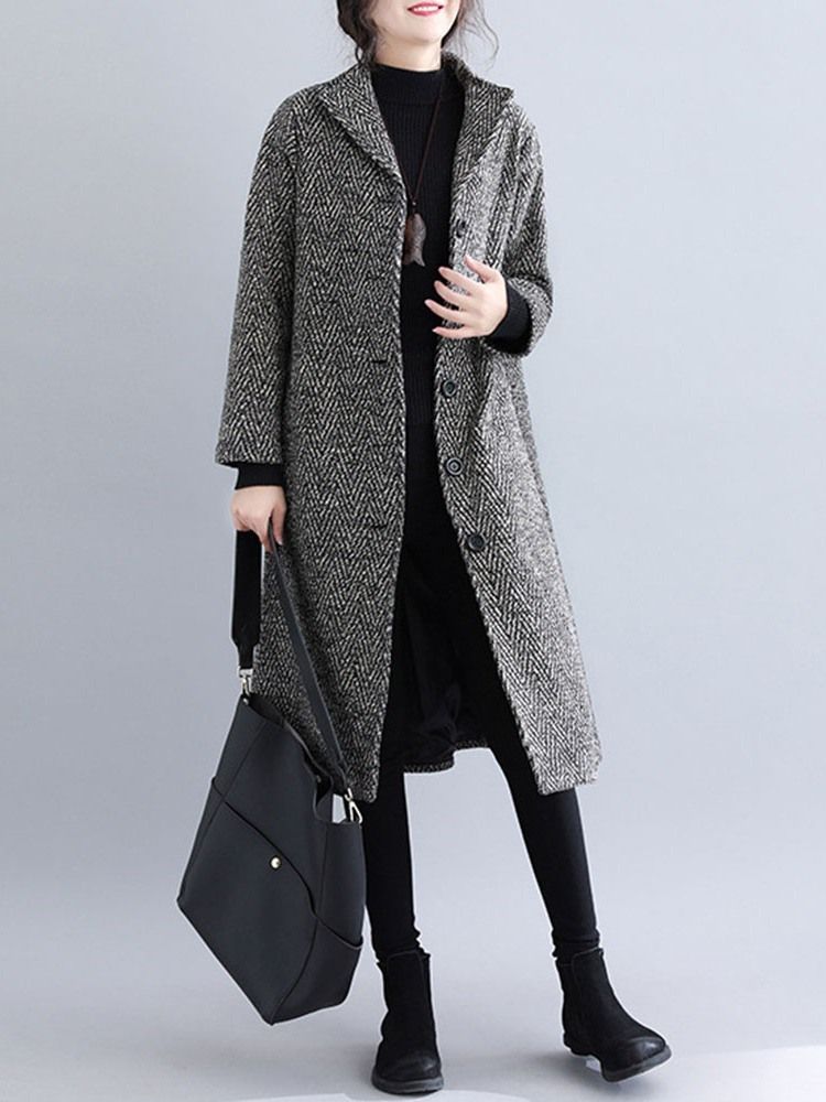 Straight Single-breasted Long Dame Overcoat