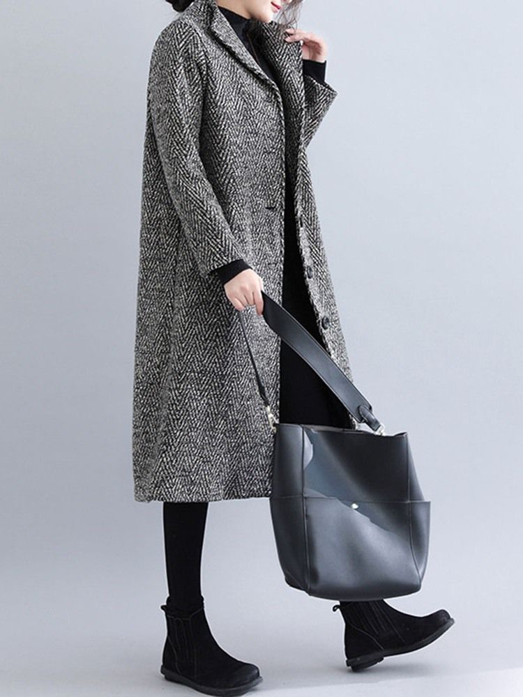 Straight Single-breasted Long Dame Overcoat