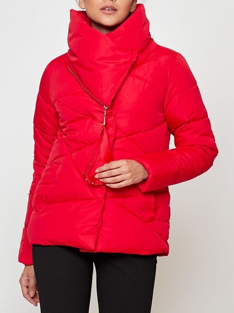 Straight Zipper Mid-length Cotton Padded Dame Jacket