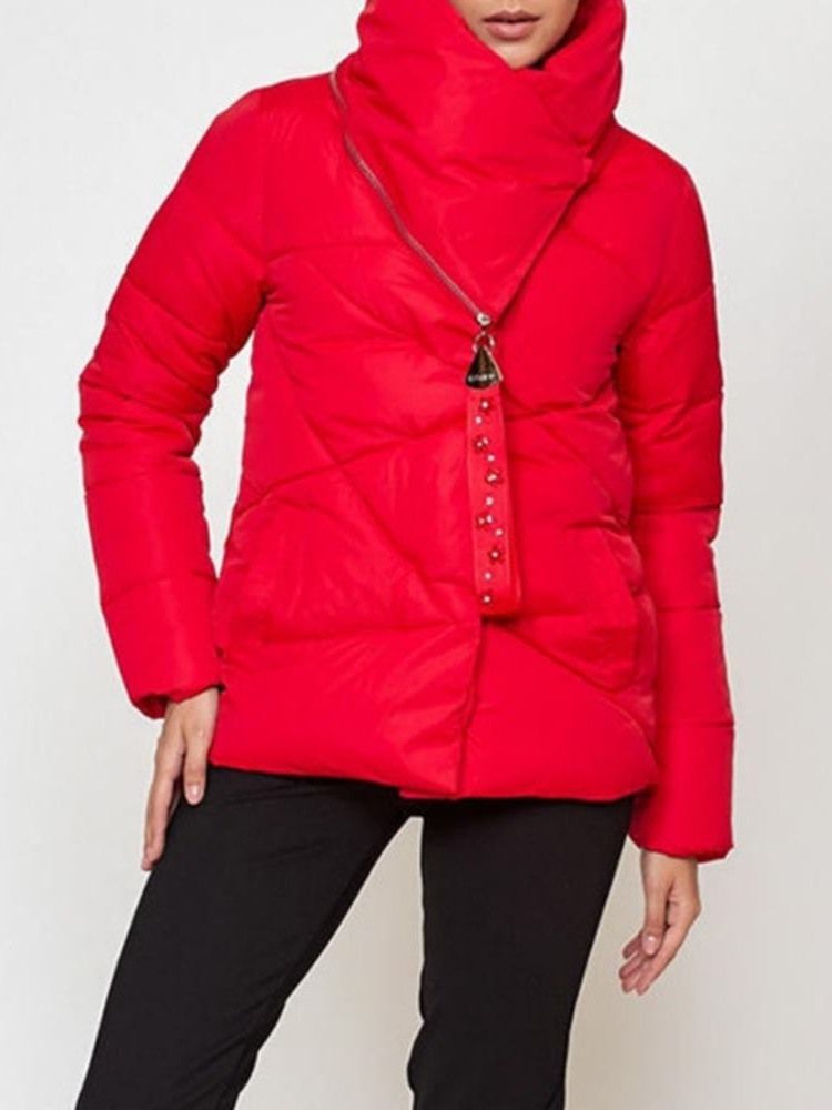 Straight Zipper Mid-length Cotton Padded Dame Jacket