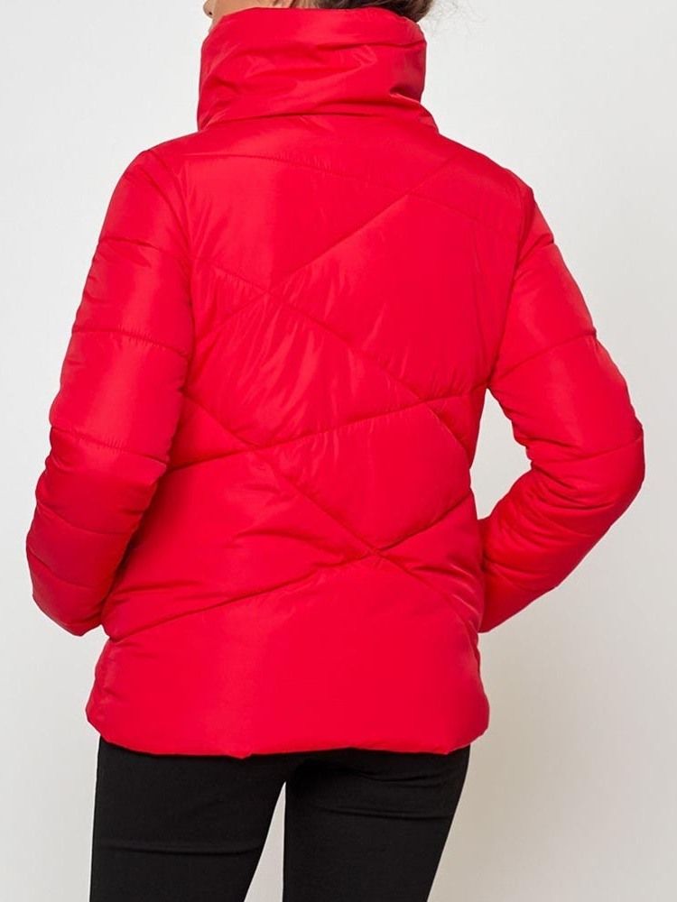 Straight Zipper Mid-length Cotton Padded Dame Jacket