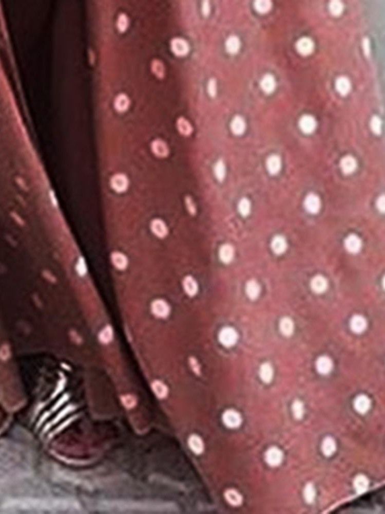 Kvinner Gulvlengde Split V-hals A-linje Polka Dots Dress