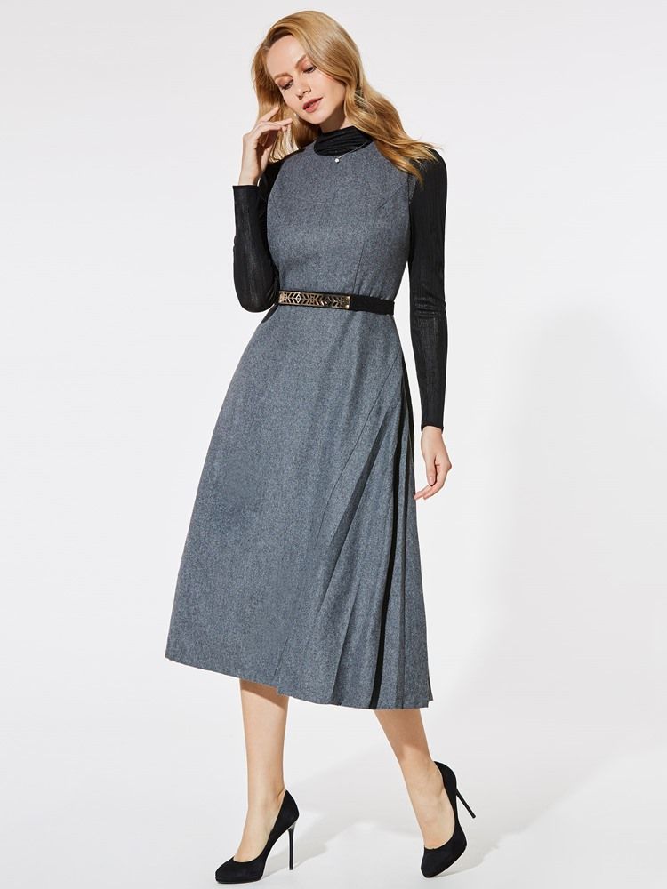 Kvinner Mid-calf A Line Maxi Kjole