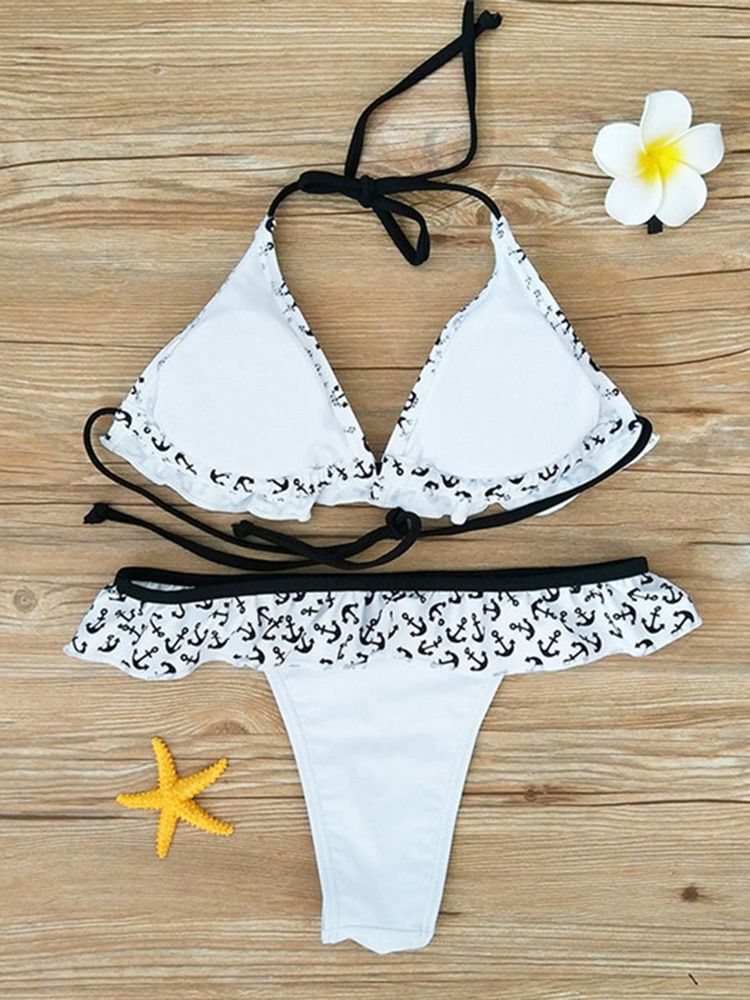 Bikini Med Snøreprint For Kvinner