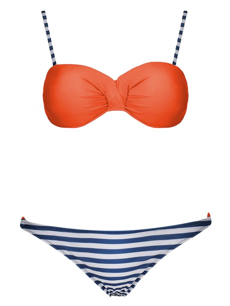 Damemote Stripe Bikinisett