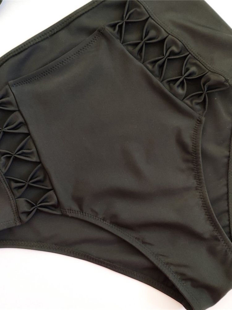 Hollow Plain Sexy Mid-waist Dame Board Shorts