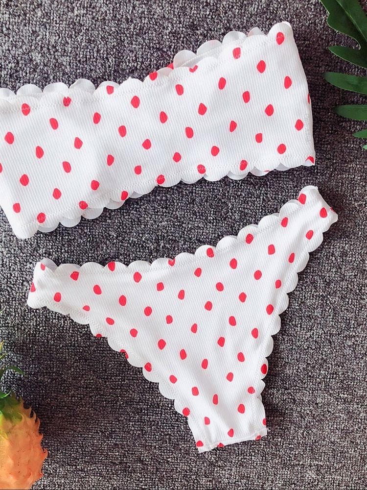 Kvinner Bowknot Sexy Polka Dots Badetøy