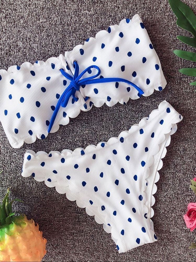 Kvinner Bowknot Sexy Polka Dots Badetøy