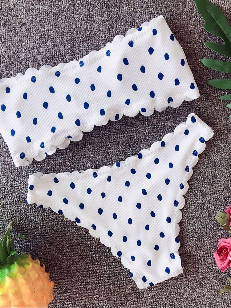 Kvinner Bowknot Sexy Polka Dots Badetøy