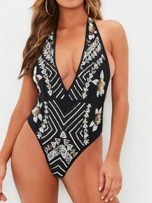 Kvinner Print One Piece Floral Skimpy Bikini