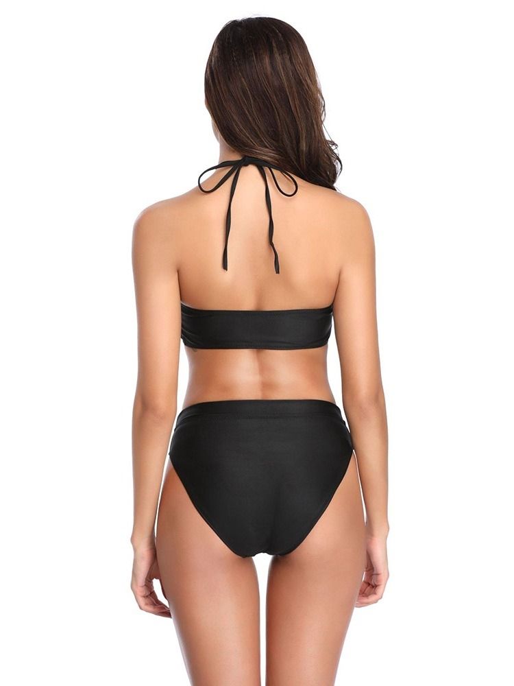 Kvinners Plain-up Hollow Sexy Bikini