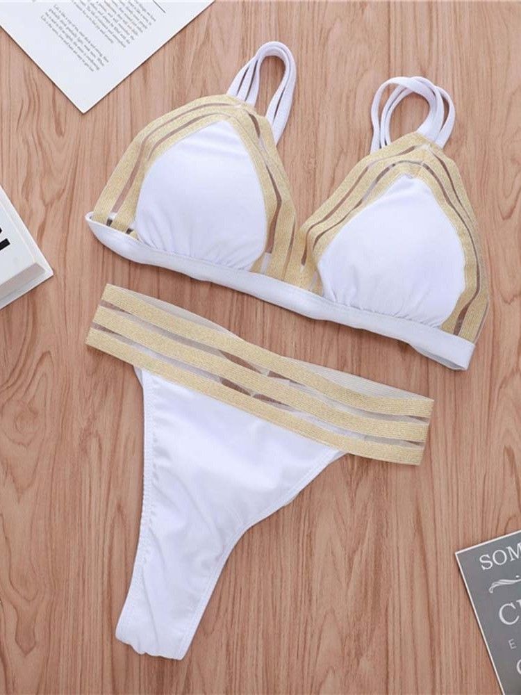 Sexy Bikini Set Patchwork Badetøy For Kvinner