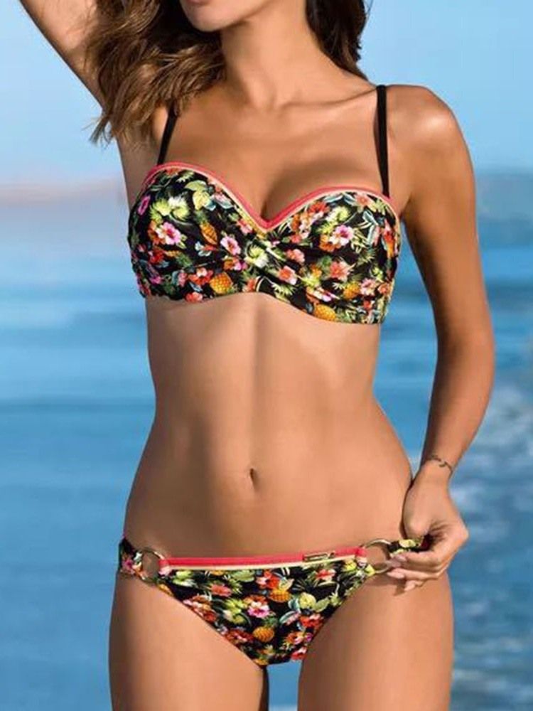 Sexy Blomstret Bikinisett For Kvinner