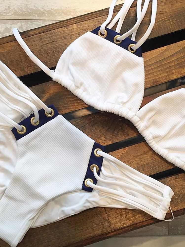 Slip-up-bikini For Kvinner Vanlig Lappeteppe