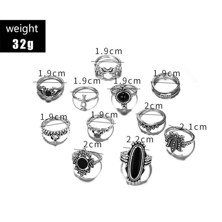 Black Baroco Style E-plating Rings