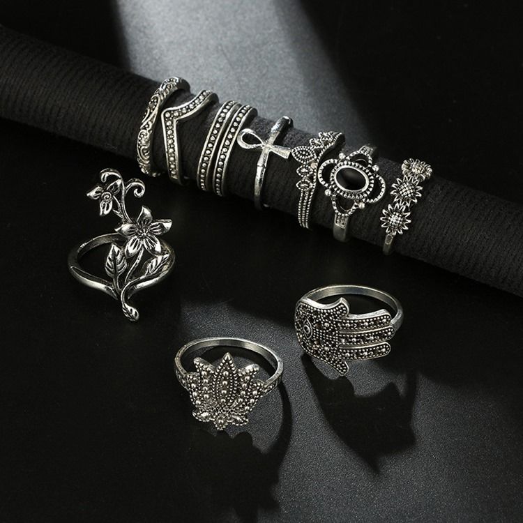 E-plating Floral Vintage Birthday Female Rings