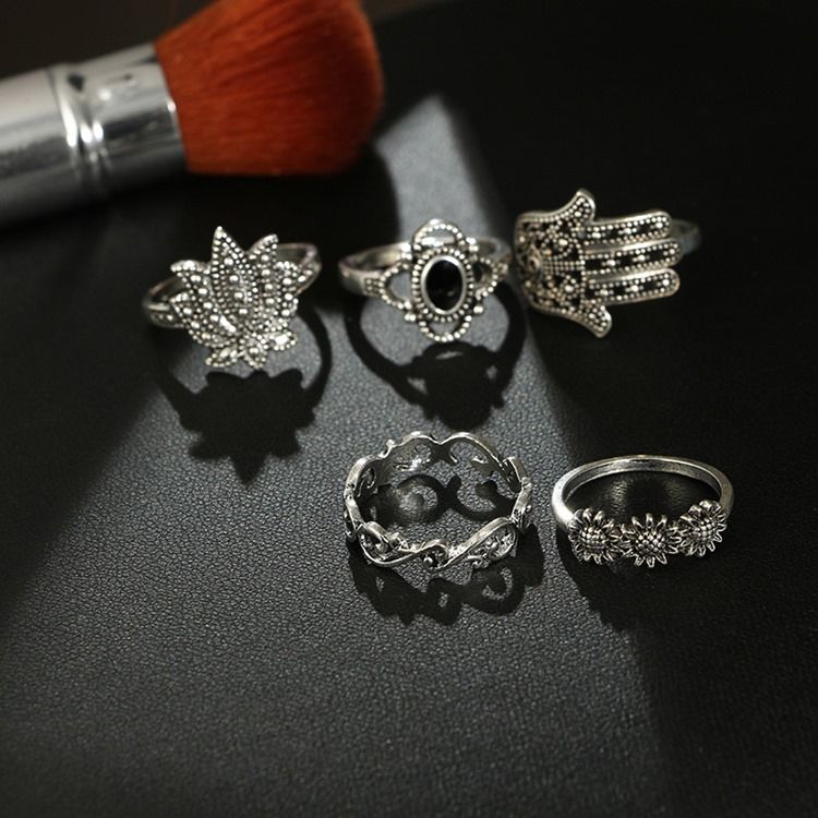 E-plating Floral Vintage Birthday Female Rings