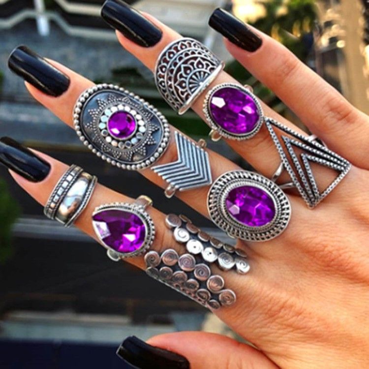 Gemmed Alloy Prom Rings