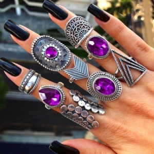 Gemmed Alloy Prom Rings