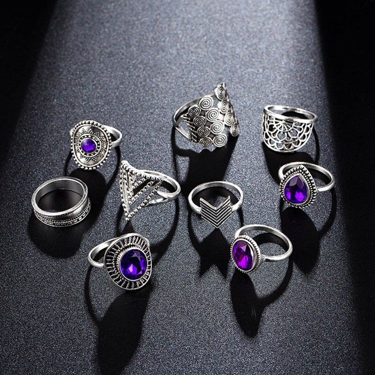 Gemmed Alloy Prom Rings