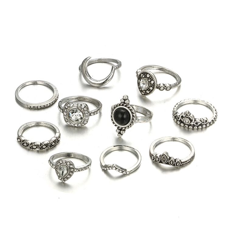 Vintage Diamante Holiday Dame Rings