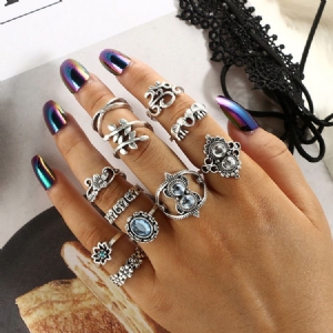 Vintage E-plating Birthday Charm Women Rings