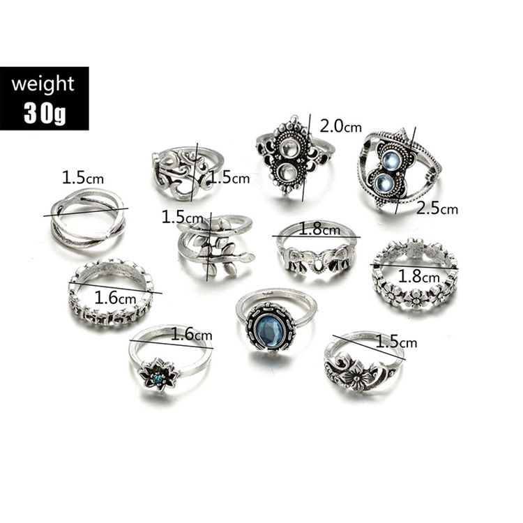 Vintage E-plating Birthday Charm Women Rings