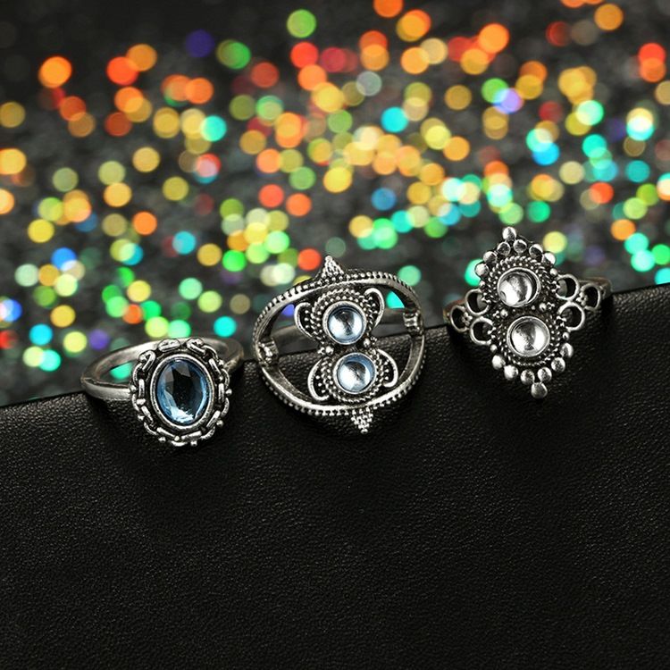 Vintage E-plating Birthday Charm Women Rings