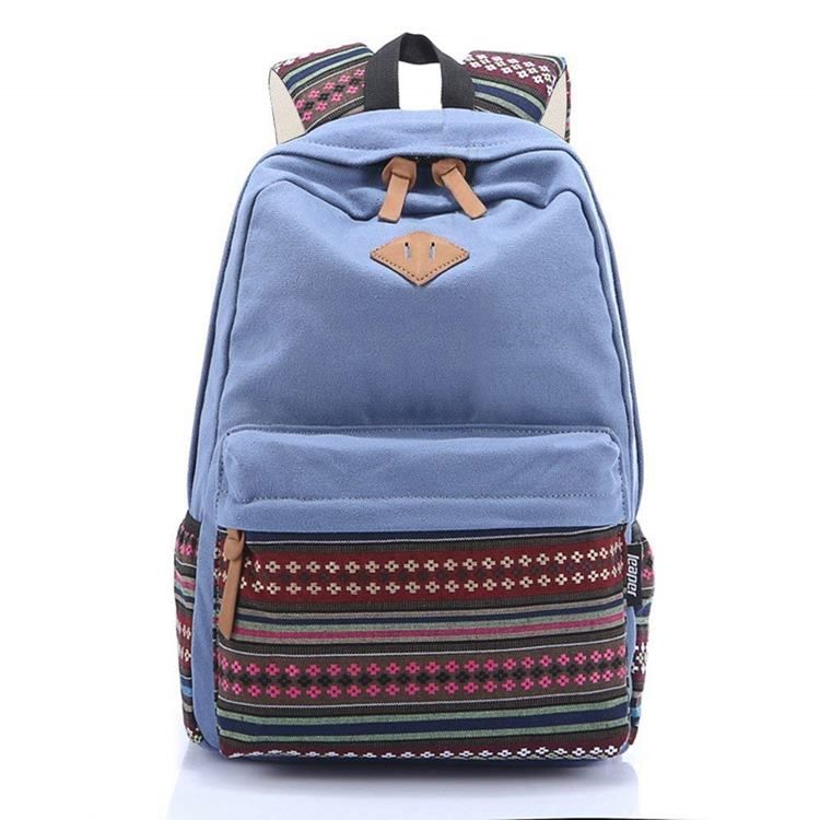 Canvas Floral Zipper Dame Backpack