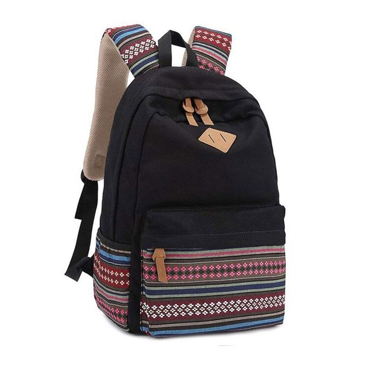 Canvas Floral Zipper Dame Backpack