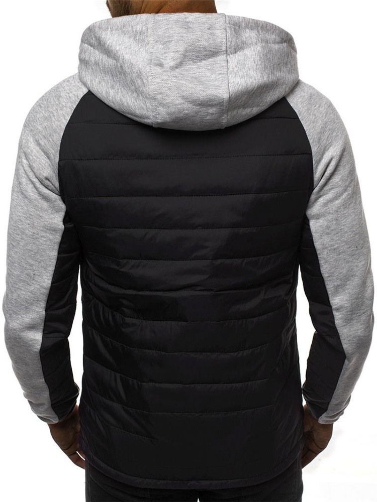 Cardigan Patchwork Slim Zipper Hoodies For Menn