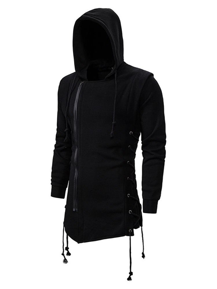 Cardigan Plain Zipper Slim Hoodies For Menn