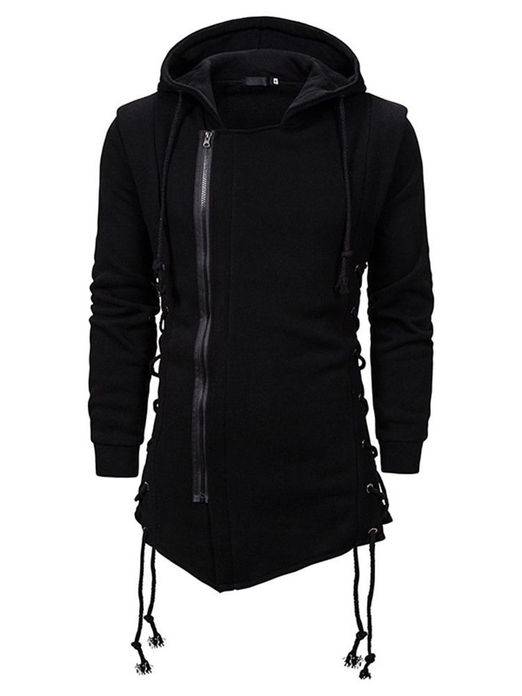 Cardigan Plain Zipper Slim Hoodies For Menn