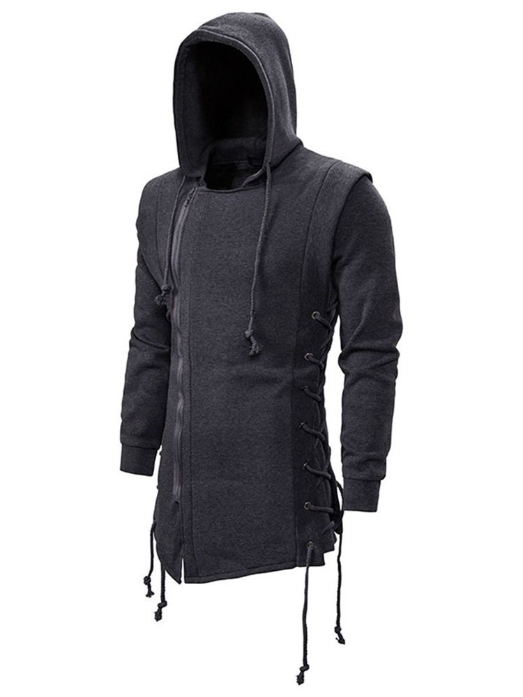 Cardigan Plain Zipper Slim Hoodies For Menn