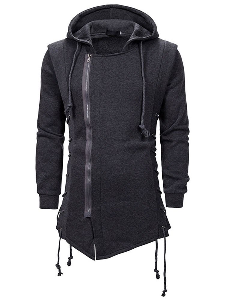 Cardigan Plain Zipper Slim Hoodies For Menn