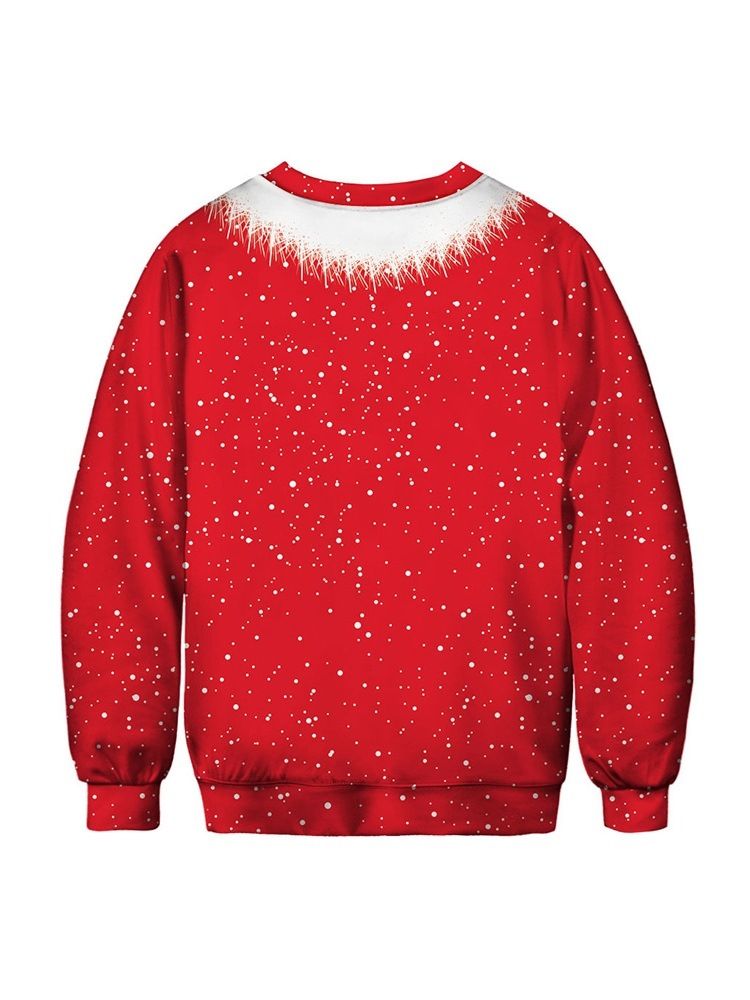 Christmas Print Loose European Hoodies For Menn