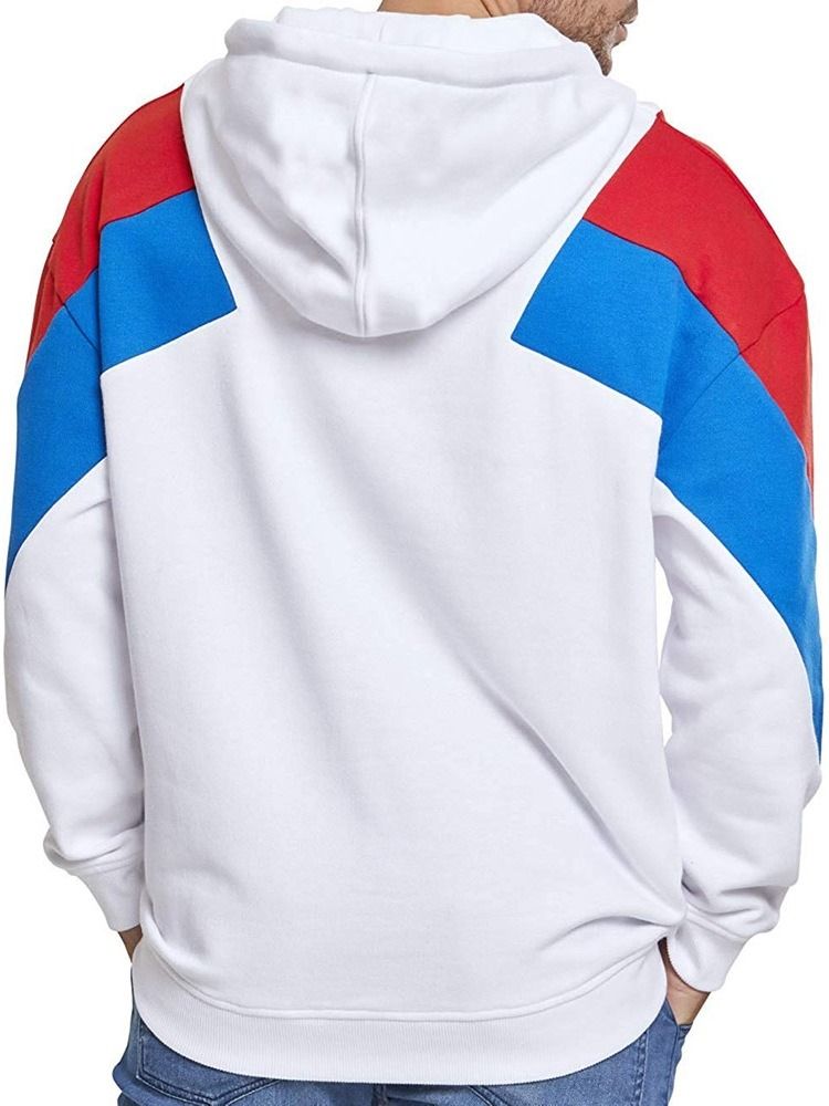 Color Block Fleece Pullover Casual Hettegensere For Menn