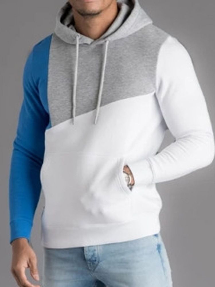 Color Block Thick Fall Pullover Hettegensere For Menn