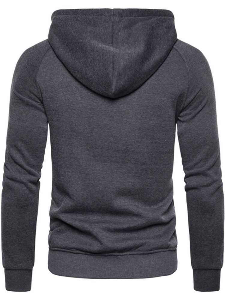 Glidelås Vanlig Cardigan Slim Hoodies For Menn