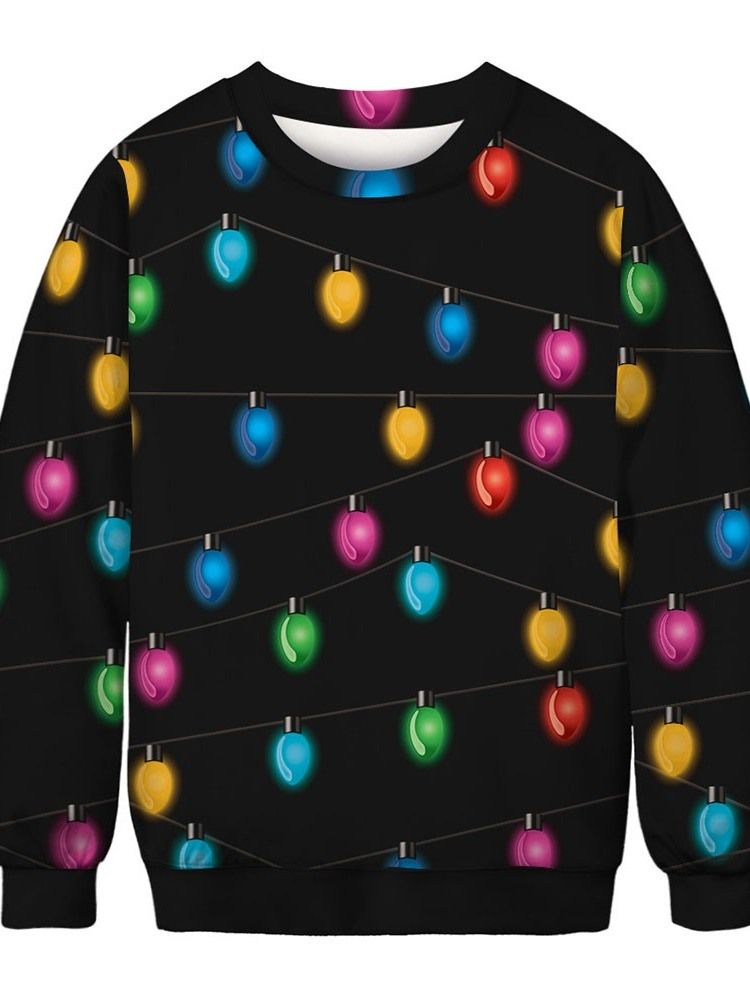 Jul Pullover Print Tykk Rund Hals Mote Hettegensere For Menn