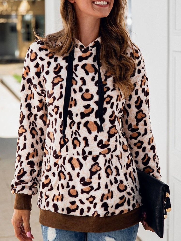 Leopard Langermet Hettegenser For Damer