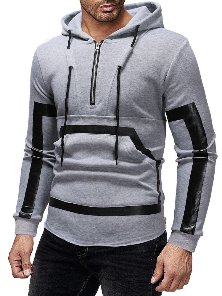 Patchwork Color Block Pullover Hettegensere For Menn